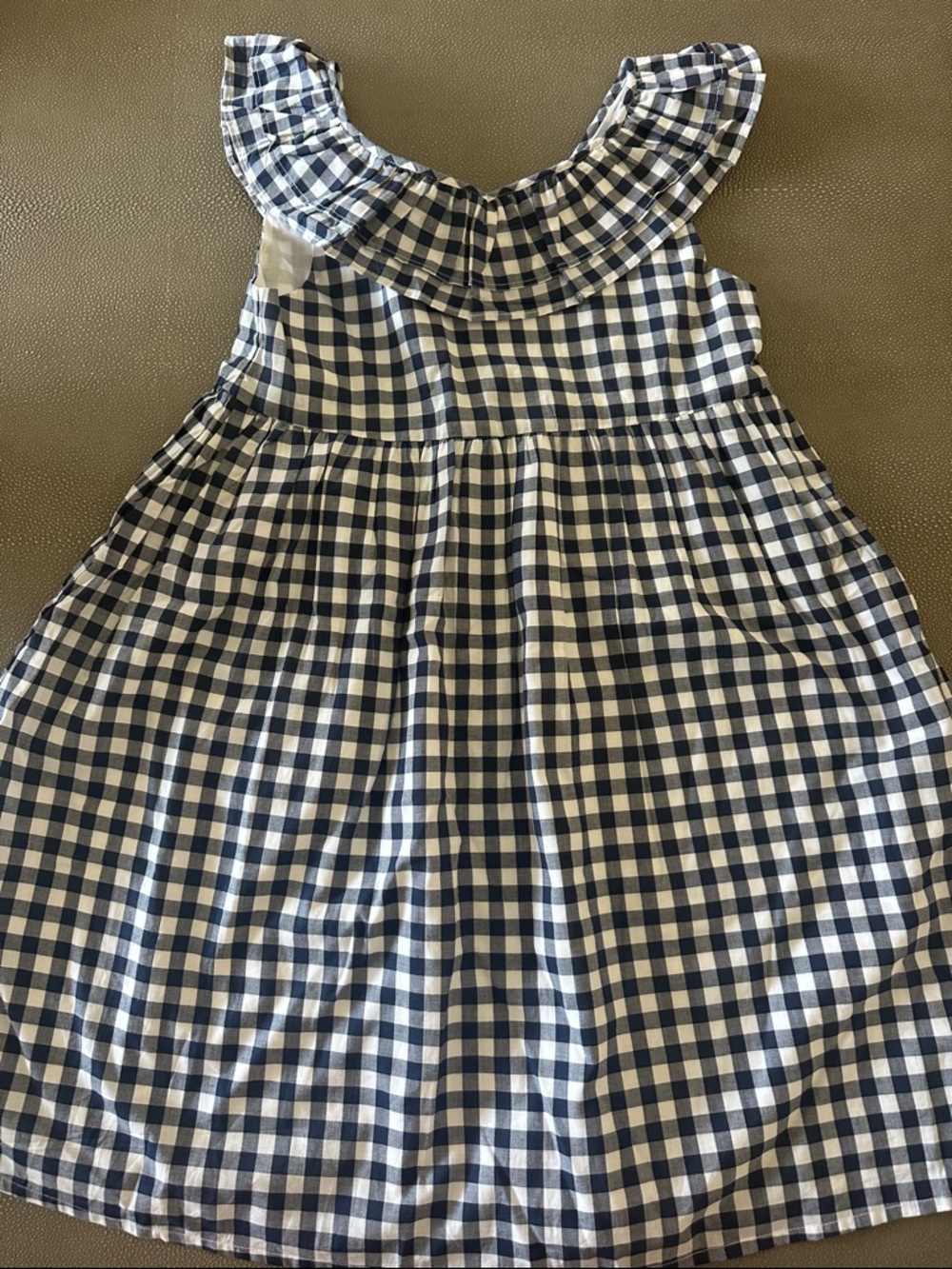 Janie and Jack Navy and White Gingham Ruffle Sundress